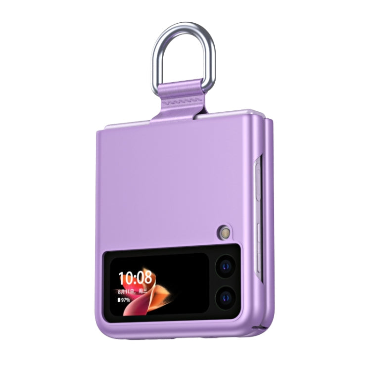 Purple Folding Phone Case with Key Chain for Samsung Galaxy Z Flip3 5G