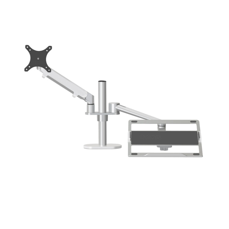Height Adjustable Aluminum Desktop Computer Stand for 17-32 inch and 12-17 inch Monitor (Silver)