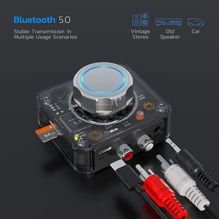 Wireless Audio Converter with Bluetooth 5.0 and TF Card Support