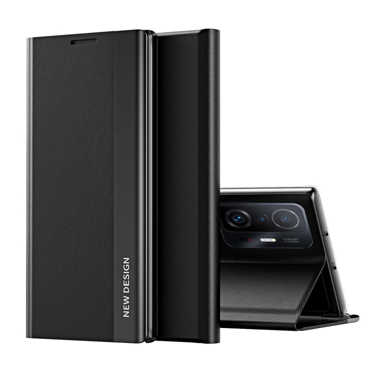 Magnetic Ultra-Thin Horizontal Flip Leather Case for Xiaomi Mi 11T / 11T Pro (Black)