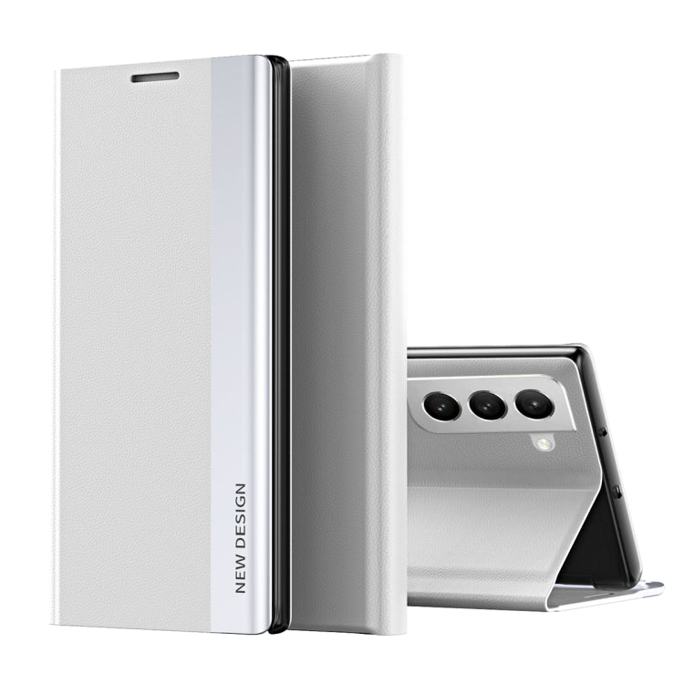 Magnetic Ultra-Thin Horizontal Flip Leather Case for Samsung Galaxy S22 5G (Silver)