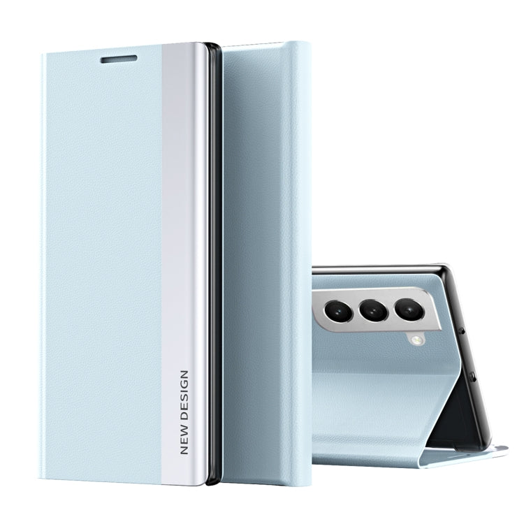 Samsung Galaxy S22 5G Light Blue Magnetic Leather Flip Case with Stand