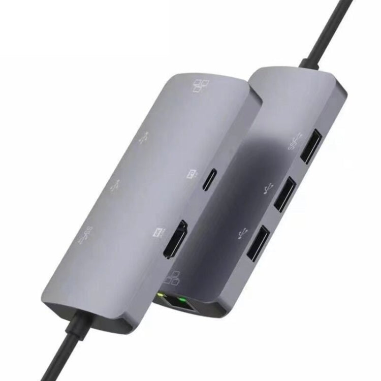 UC910 6-in-1 Type-C Hub Adapter with HD, PD3.0, RJ45, USB3.0, and USB2.0 x 2