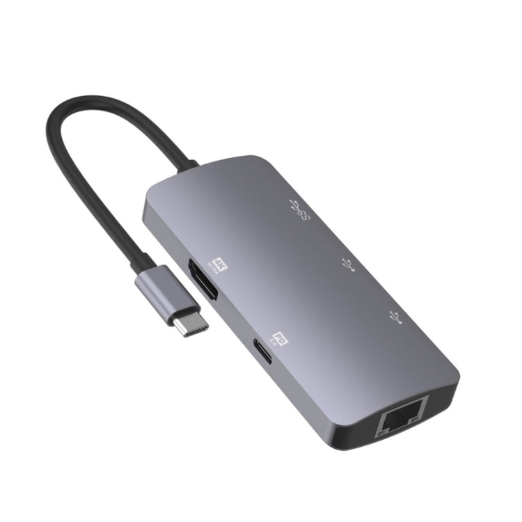 UC910 6-in-1 Type-C Hub Adapter with HD, PD3.0, RJ45, USB3.0, and USB2.0 x 2