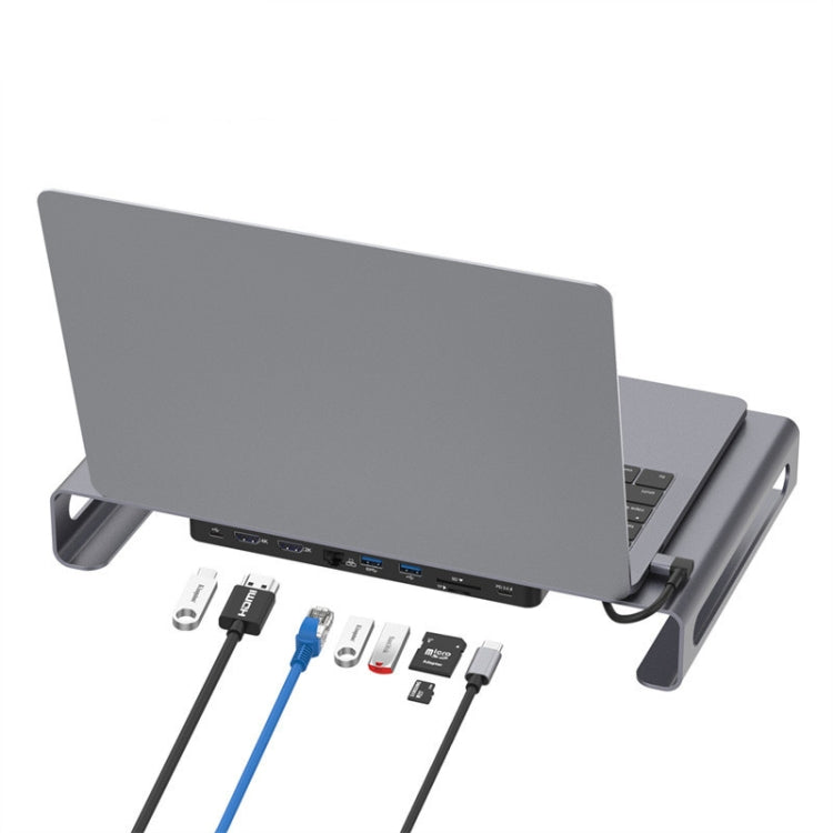 9-in-1 Multifunction Type-C Docking Station HUB Adapter with Enhanced Display and Simultaneous Usage
