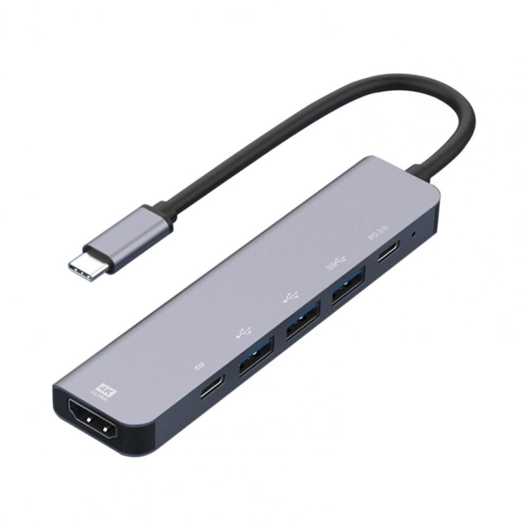 6-in-1 Type-C Docking Station HUB Adapter with HDMI, PD, and Multiple USB Ports
