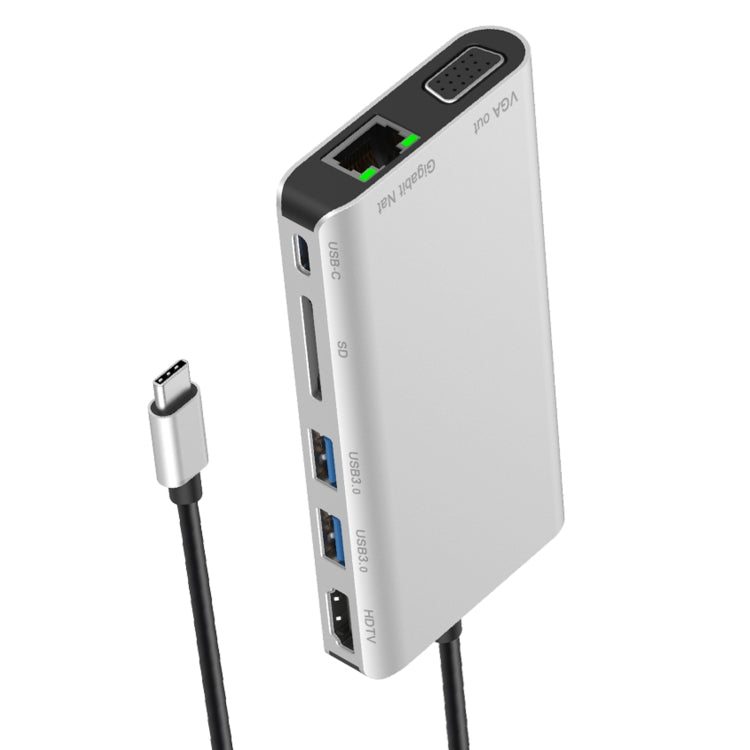 7-in-1 Type-C Dock Hub Adapter with 4K HDMI, Power Delivery, and USB 3.0