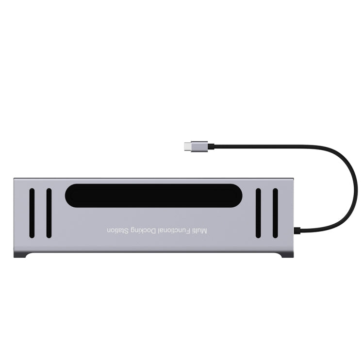 12-in-1 Type-C Docking Station with PD, Dual HDMI, RJ45, SD/TF, 3.5mm, and USB 3.0