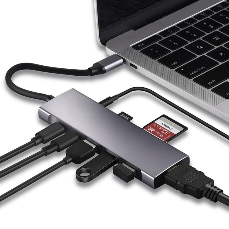 9-in-1 USB Type-C Hub with HDMI, USB 3.0, PD, SD/TF, and Audio Ports