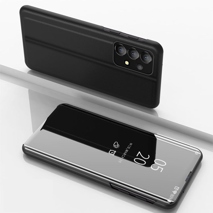 Plated Black Mirror Flip Leather Case for Samsung Galaxy A53 5G with Holder
