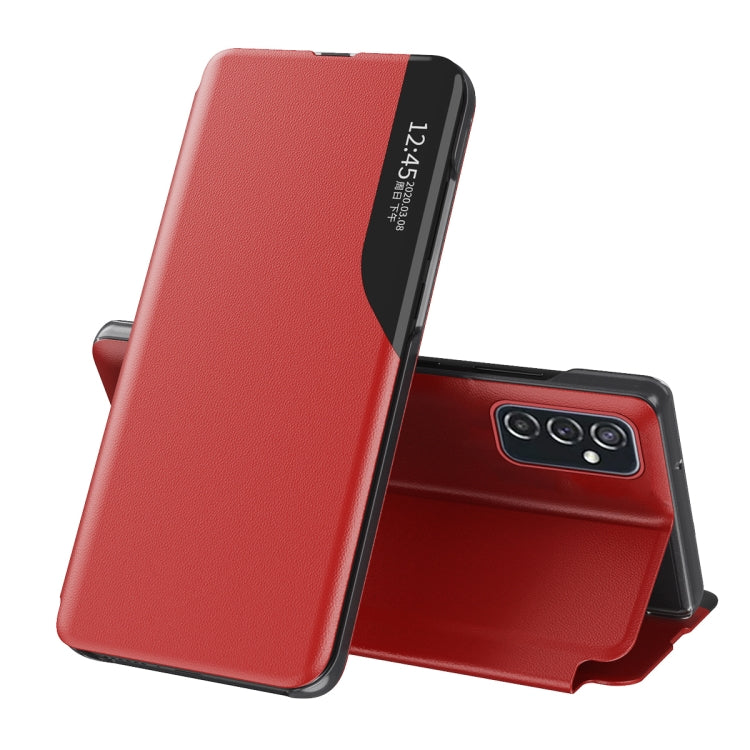 Red Flip Leather Phone Case with Holder for Samsung Galaxy A73 5G
