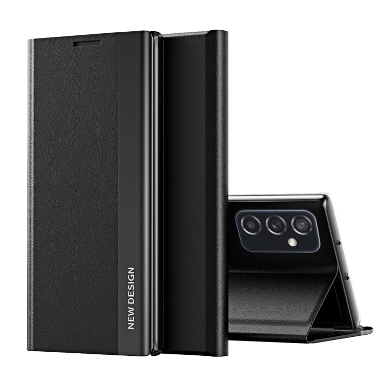 Samsung Galaxy A73 5G Black Magnetic Flip Leather Case with Holder