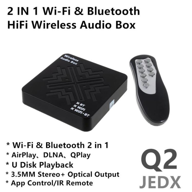 JEDX Q2 WiFi & Bluetooth 2-in-1 Digital Audio Adapter - Enhance Your Audio Experience