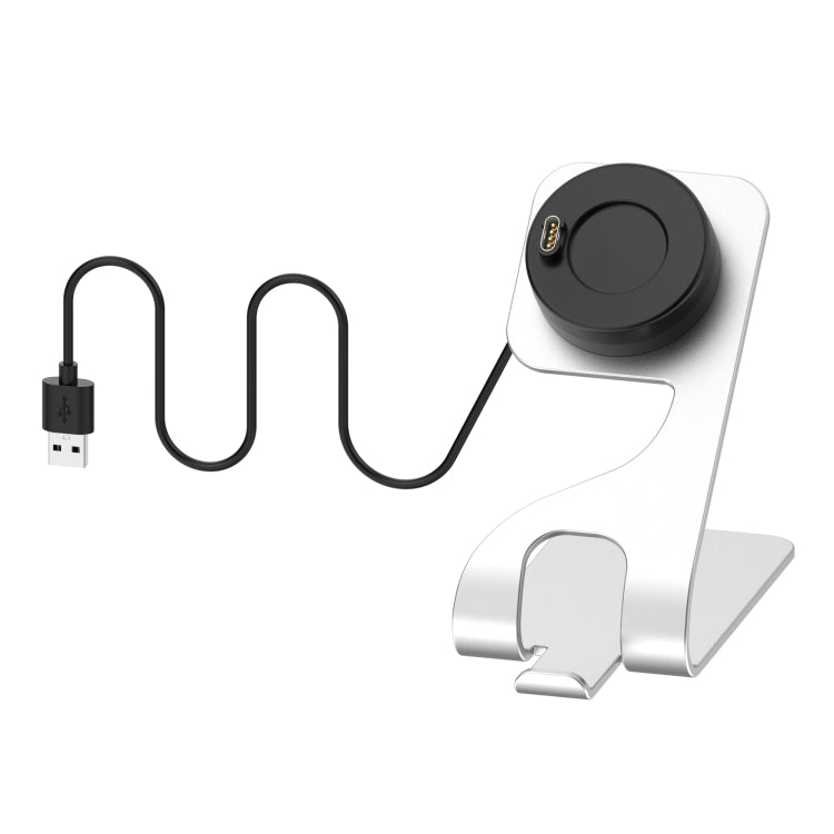 Rotating Magnetic Metal Charger for Garmin Venu 2 (Silver)