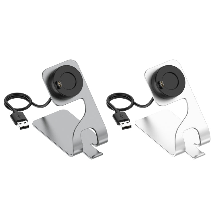 Rotatable Magnetic Metal Charging Base for Garmin Swim 2 (Silver)