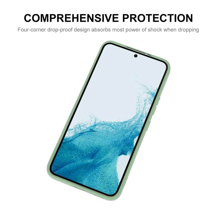 ENKAY Liquid Silicone Soft Shockproof Phone Case for Samsung Galaxy S22 5G (Beige)