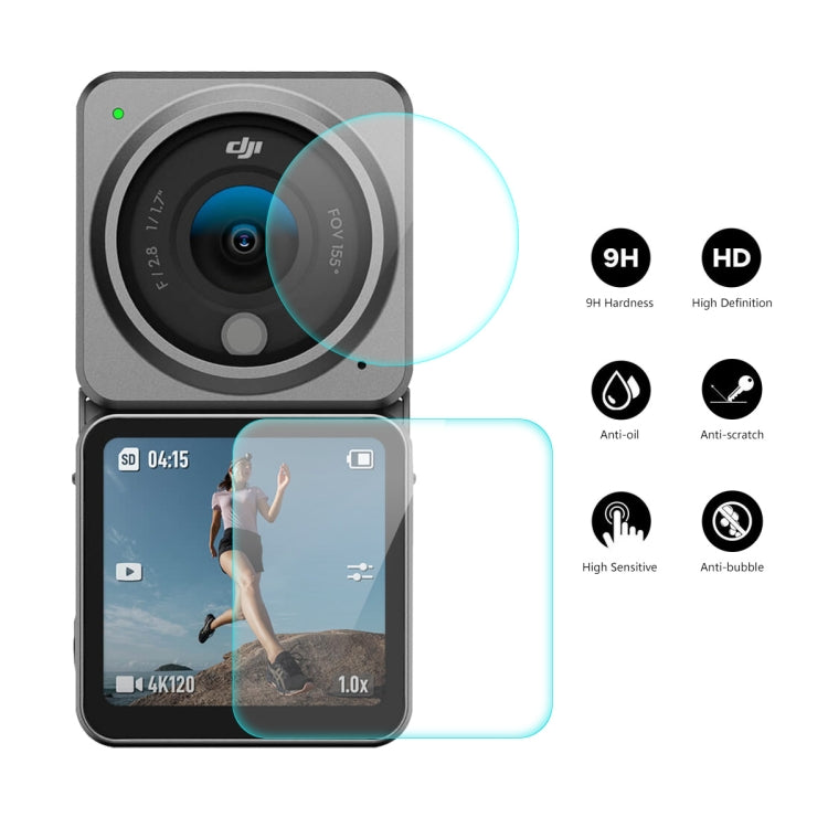 ENKAY 0.2mm 9H Tempered Glass Screen Protector for DJI Action 2, Dual-Screen Combo
