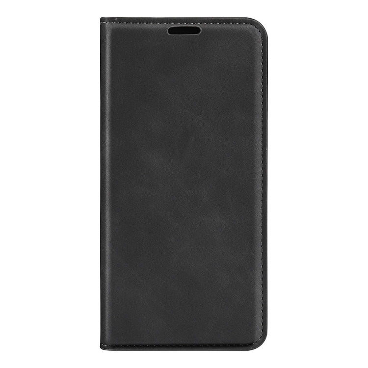 Retro-Skin Magnetic Suction Leather Phone Case for Xiaomi Redmi Note 11 4G / Note 11S (Black)