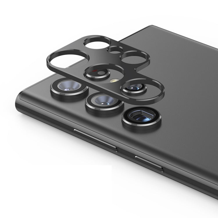 ENKAY Aluminium Alloy Camera Lens Protector for Samsung Galaxy S22 Ultra 5G (Black)