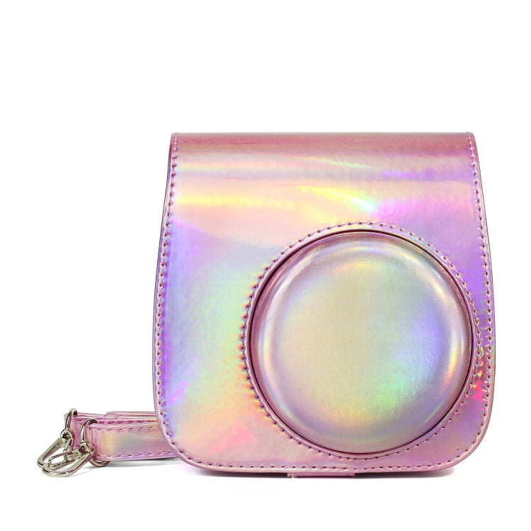 Rose Gold Aurora Oil Paint Full Body Camera PU Leather Case Bag with Strap for FUJIFILM instax Mini 9 / Mini 8+ / Mini 8