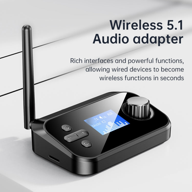 C41S 2-in-1 Bluetooth 5.0 Audio Receiver with Screen Fiber Coaxial Adapter