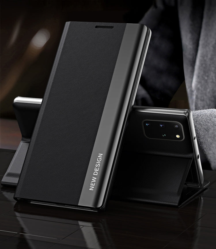Black Flip Leather Case with Adsorption Function for Samsung Galaxy A13 4G
