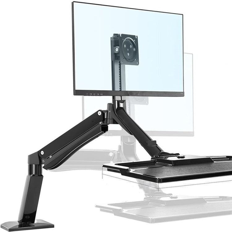 ERGONOMIC Height Adjustable Monitor Stand with Keyboard Plate for 22-32 Inch Screens