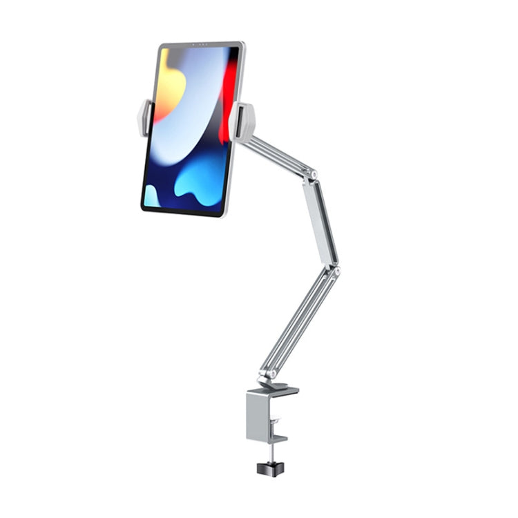 Adjustable Long Arm Tablet Stand with Multi-Angle Rotation and Durable Aluminum Holder