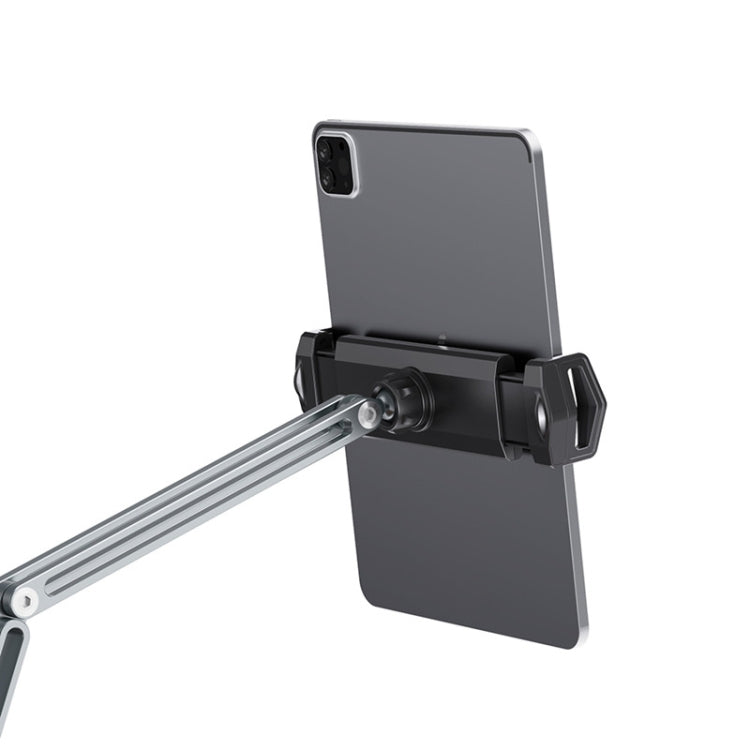 Adjustable Long Arm Tablet Stand with Multi-Angle Rotation and Durable Aluminum Holder