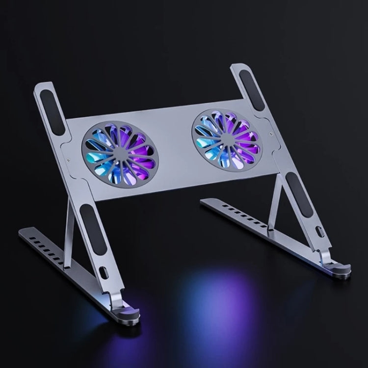 Adjustable Laptop Stand with Double Fans for Cooling