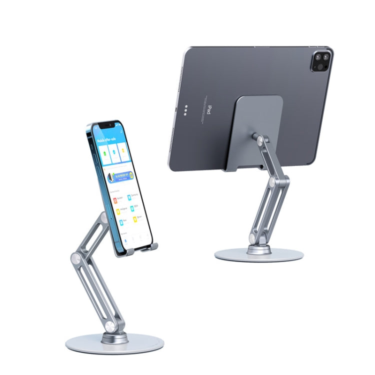 Foldable Aluminum Alloy Tablet and Phone Holder with Long Arm Pad