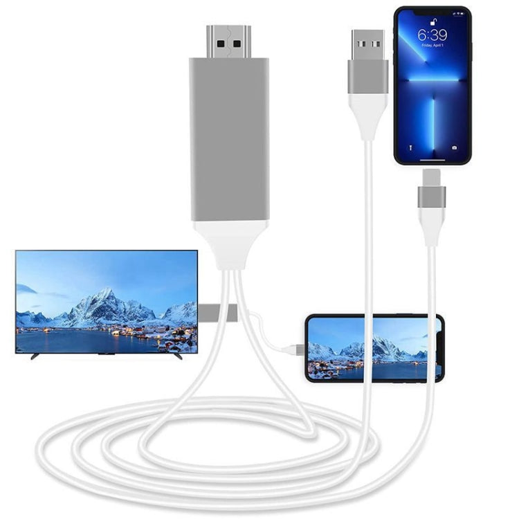 USB-C to HDMI 4K Video Converter Cord for Android Phones and Laptops (White)