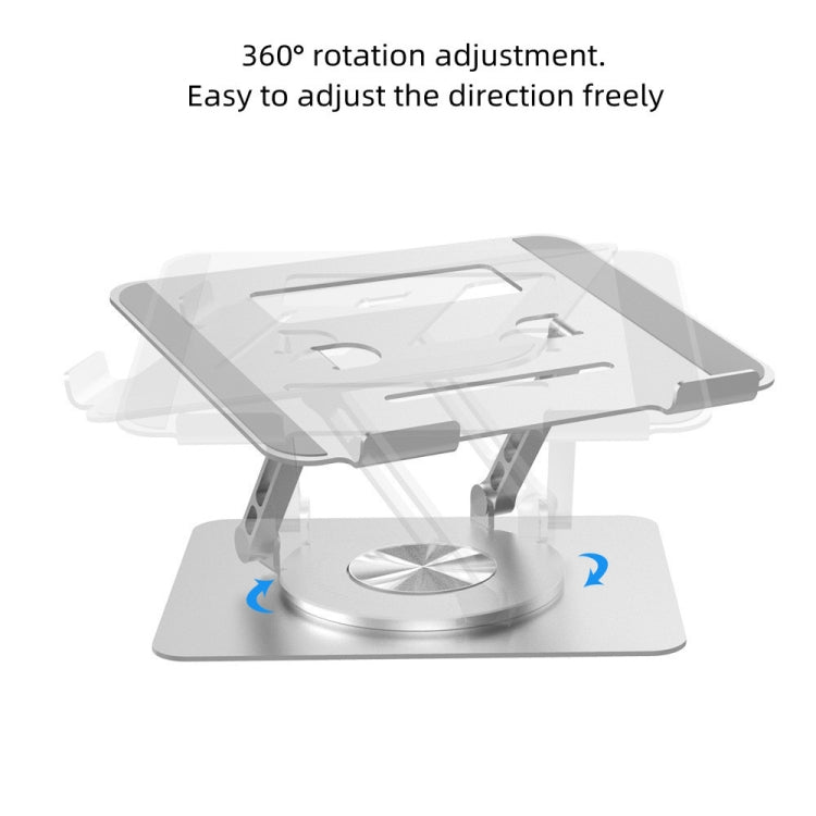 360-Degree Rotating Aluminum Laptop Stand with Adjustable Height