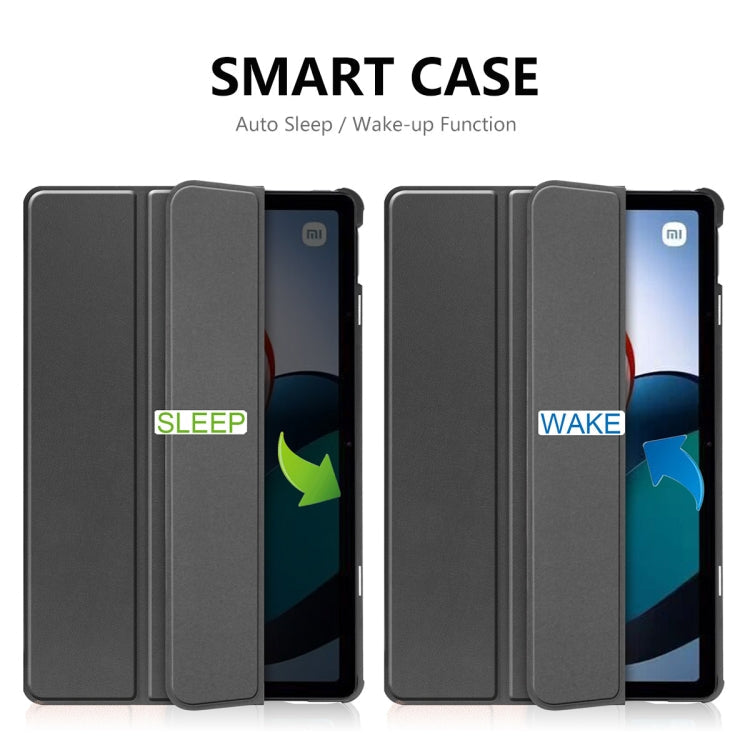 Black ENKAY Tri-Fold Leather Stand Smart Case for Xiaomi Redmi Pad 10.61 inch