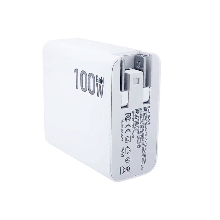 100W GaN Dual USB + Dual USB-C/Type-C Multi Port Charger with Interchangeable Plugs