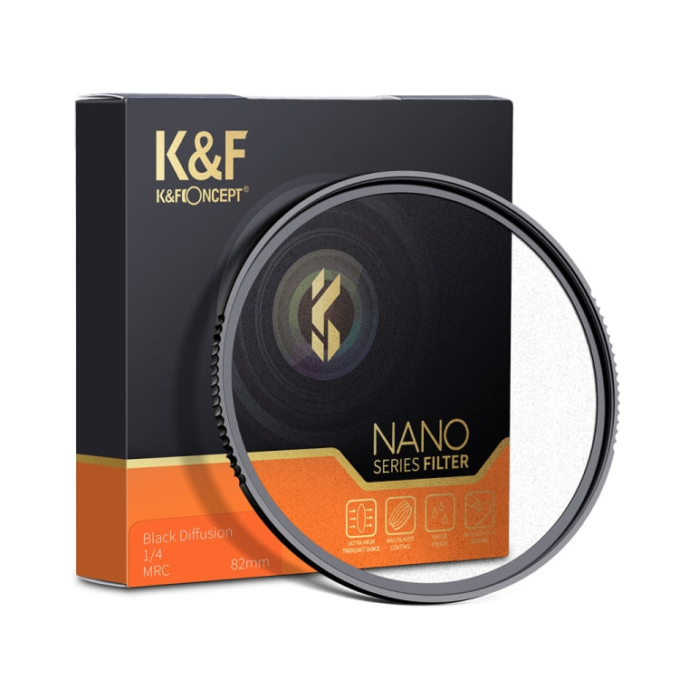 K&F Black Mist Diffusion 1/4 Lens Filter for Cinematic Video Shooting 82mm