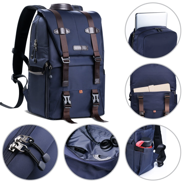 K&F CONCEPT KF13.087 Multifunctional Dual-layer Waterproof Shockproof Camera Backpack Tripod Bag for Travel