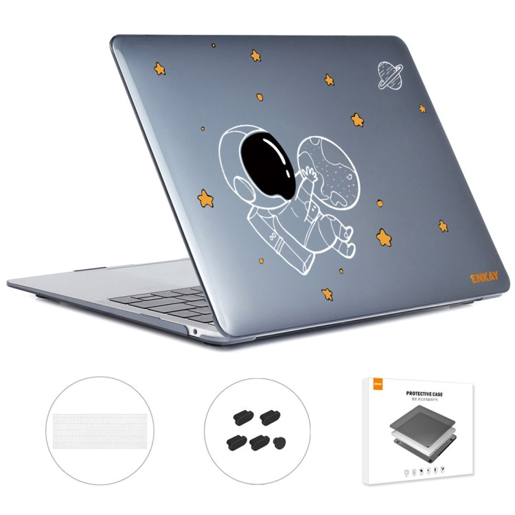 ENKAY Hat-Prince 3 in 1 Spaceman Pattern Protective Crystal Case for MacBook Pro 13.3 A1706/A1989/A2159 with TPU Keyboard Film/Anti-dust Plugs