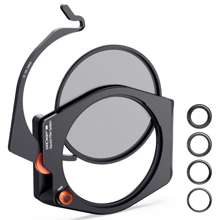 K&F CONCEPT SKU.1811 Square Filter Holder System X Pro Kit for Camera Lens with CPL Filter and Adapter Rings