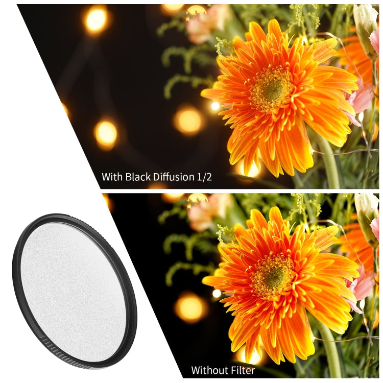 K&F CONCEPT KF01.1682 82mm Black Mist Soft Diffusion 1/2 Lens Filter