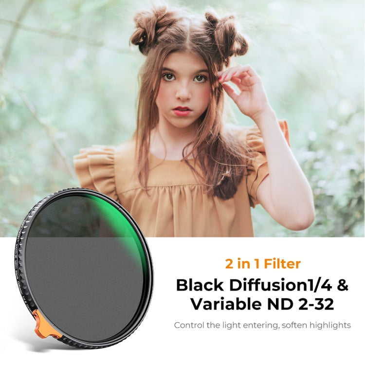 K&F CONCEPT KF01.1816 Nano Series Multifunctional 82mm HD Waterproof Scratch-Resistant Black Soft Mist 1/4&ND2~ND32 Lens Filter