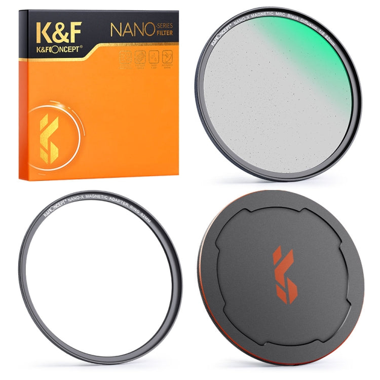 K&F CONCEPT Black Diffusion 1/8 Lens Filter Kit - Dream Cinematic Effect for Vlog/Portrait Image
