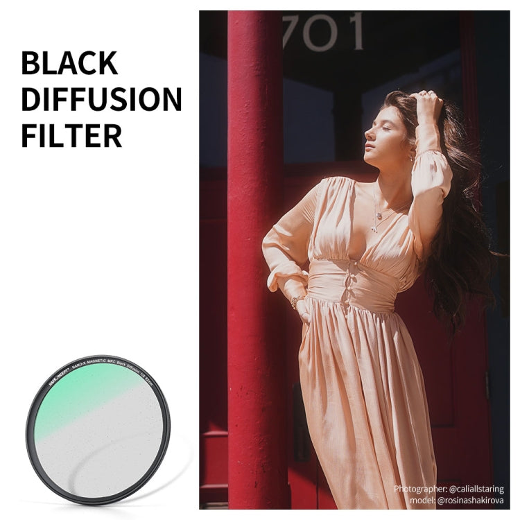 K&F CONCEPT Black Diffusion 1/8 Lens Filter Kit - Dream Cinematic Effect for Vlog/Portrait Image