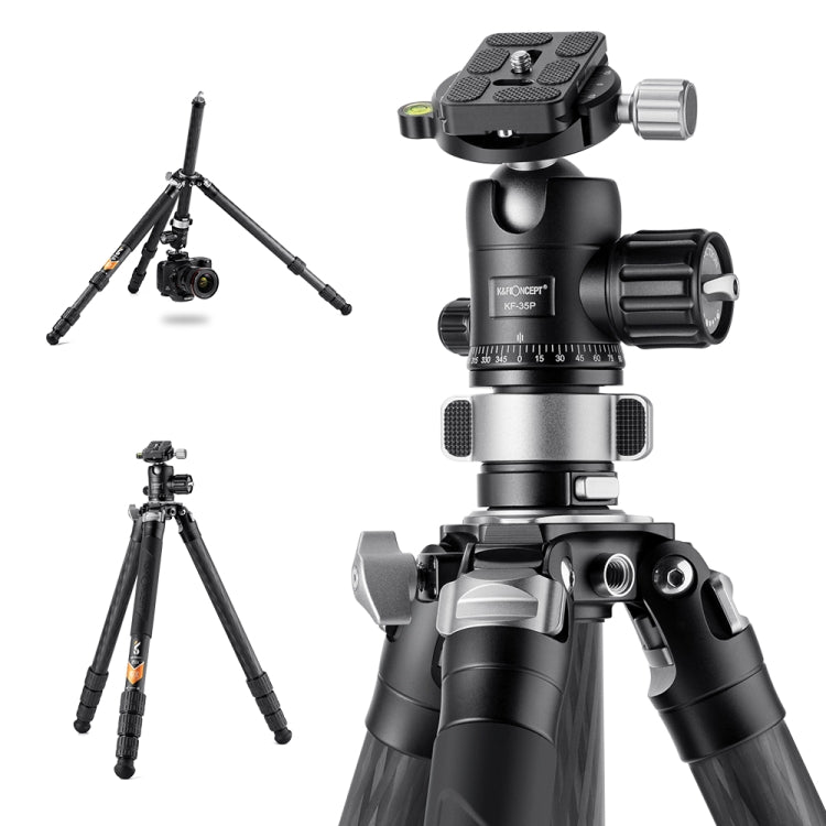 Professional Carbon Fiber Tripod with No Center Column Mode