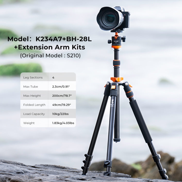 K&F CONCEPT KF09.087V4 Camera Tripod with 360 Degree Panorama Ball Head and Monopod Function