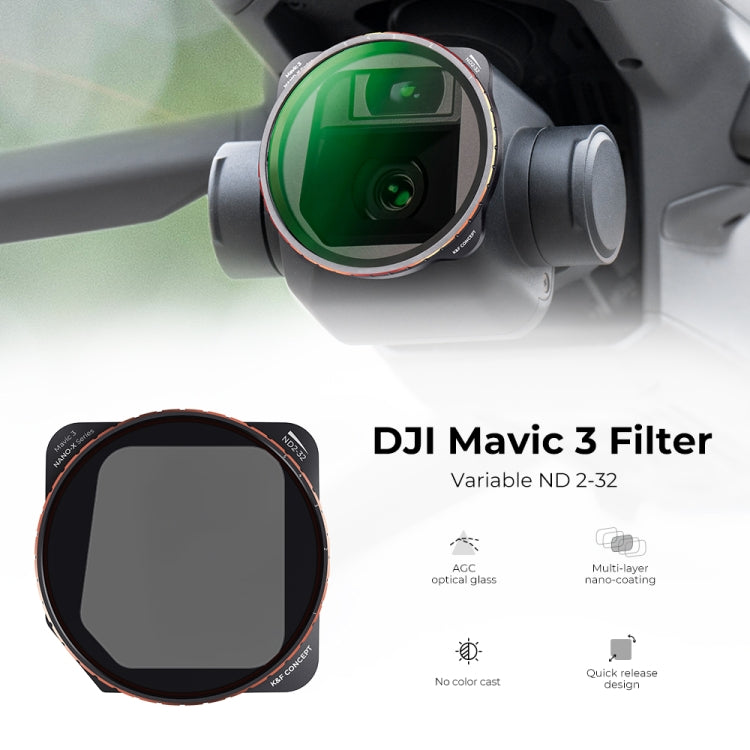 K&F Concept KF01.1855 Variable ND2-ND32 ND Filter for DJI Mavic 3 / Mavic 3 Cine