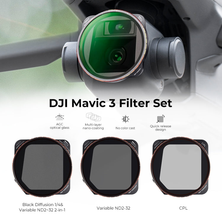 K&F Concept 3-in-1 Filter Kit for DJI Mavic 3 / Mavic 3 Cine