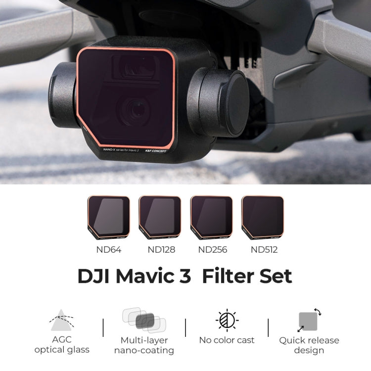 K&F Concept 4 in 1 Lens Filter ND64 ND128 ND256 ND512 for DJI Mavic 3