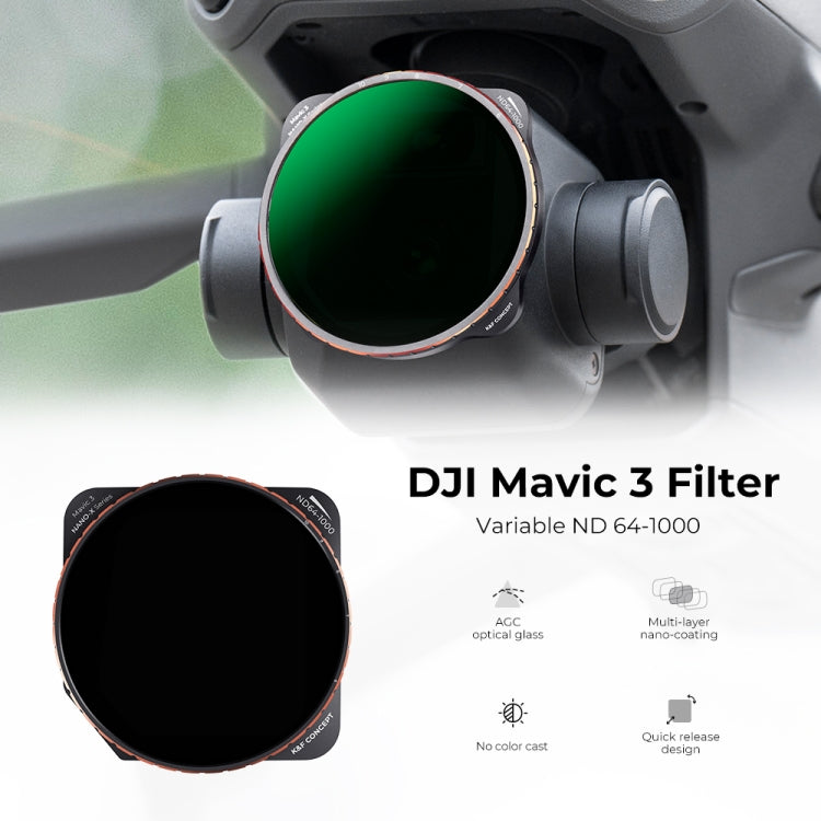 K&F Concept KF01.1856 Camera Lens Filter for DJI Mavic 3 - Variable ND64-1000 Light Reduction