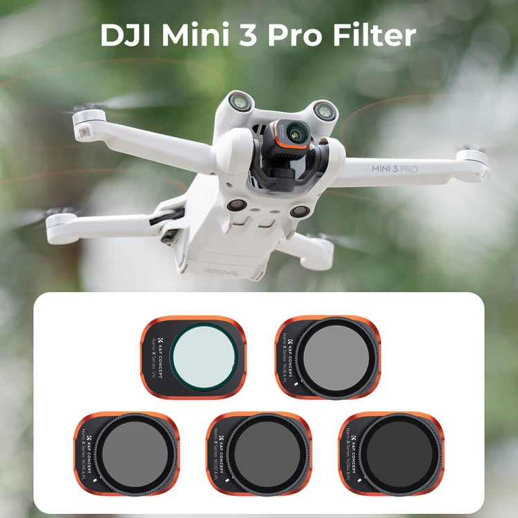 K&F Concept 5-in-1 UV+ND8PL+ND16PL+ND32PL+ND64PL HD Filter for DJI Mini 3 Pro